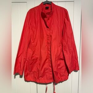 Women's Eileen Fisher Red Lightweight Jacket Plus Size L Drawstring Hem